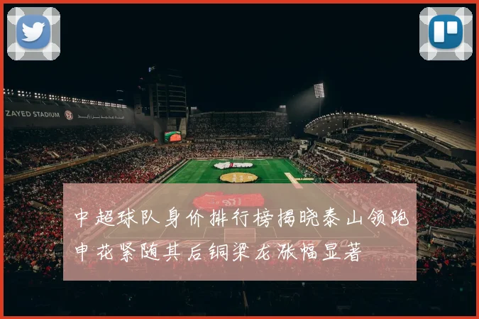 中超球队身价排行榜揭晓泰山领跑申花紧随其后铜梁龙涨幅显著